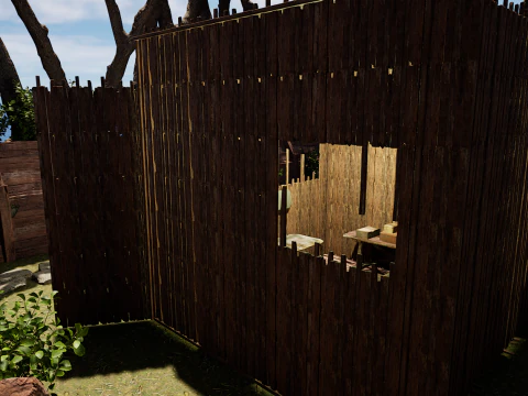Wooden Log Cabin in a Fantasy Forest 3D Model