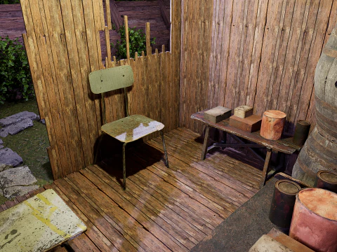 Wooden Log Cabin in a Fantasy Forest 3D Model