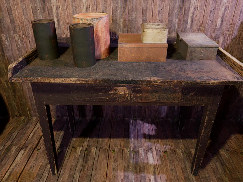 Wooden Log Cabin in a Fantasy Forest 3D Model