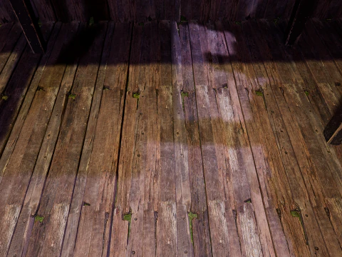Wooden Log Cabin in a Fantasy Forest 3D Model