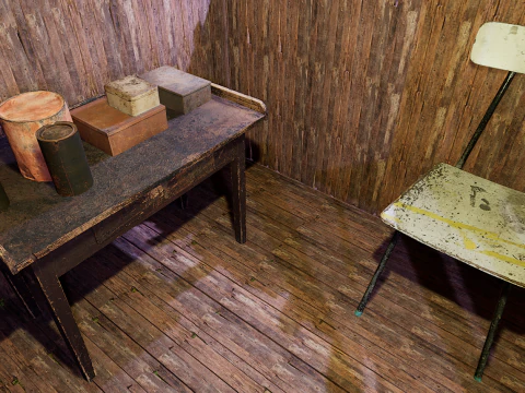 Wooden Log Cabin in a Fantasy Forest 3D Model
