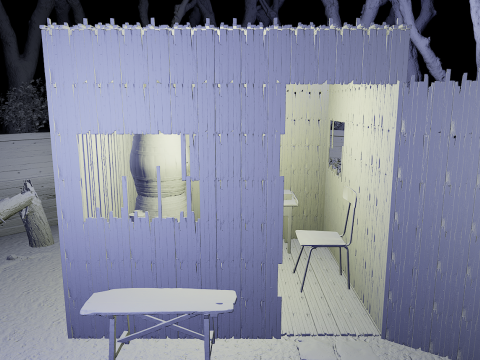 Wooden Log Cabin in a Fantasy Forest Modello 3D
