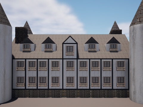 Mega Highly Detailed Castle-Mansion 4K 3D 모델