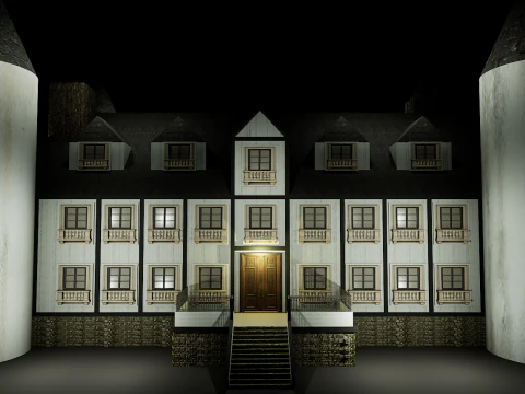 Mega Highly Detailed Castle-Mansion 4K 3D Model