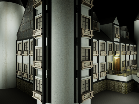 Mega Highly Detailed Castle-Mansion 4K 3D 모델