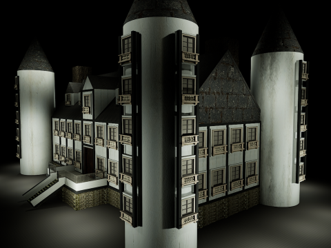 Mega Highly Detailed Castle-Mansion 4K 3D 모델