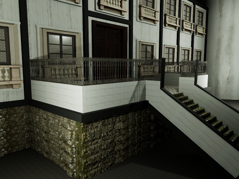 Mega Highly Detailed Castle-Mansion 4K 3D 모델