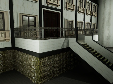 Mega Highly Detailed Castle-Mansion 4K 3D Model