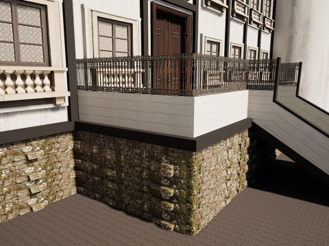 Mega Highly Detailed Castle-Mansion 4K 3D 모델