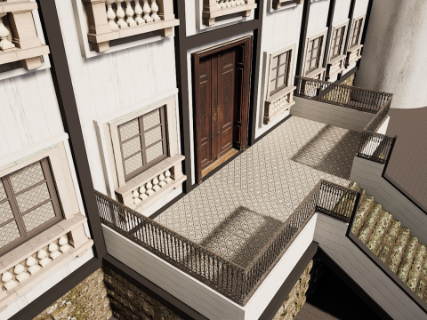 Mega Highly Detailed Castle-Mansion 4K 3D 모델