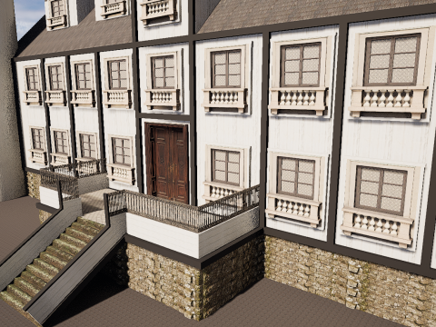 Mega Highly Detailed Castle-Mansion 4K 3D 모델