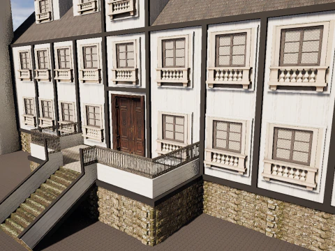 Mega Highly Detailed Castle-Mansion 4K 3D Model
