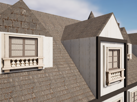 Mega Highly Detailed Castle-Mansion 4K 3D 모델