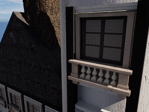 Mega Highly Detailed Castle-Mansion 4K 3D Model