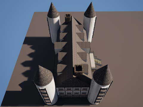 Mega Highly Detailed Castle-Mansion 4K 3D 모델