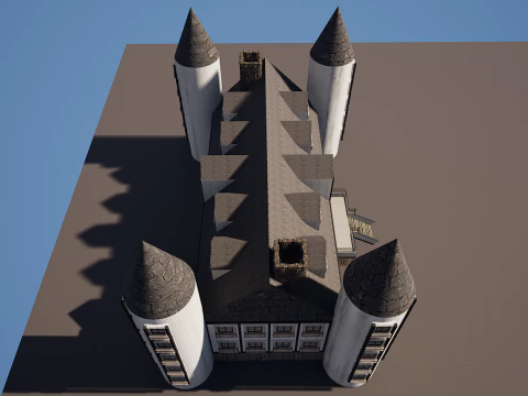 Mega Highly Detailed Castle-Mansion 4K 3D Model