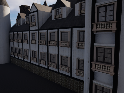 Mega Highly Detailed Castle-Mansion 4K 3D 모델
