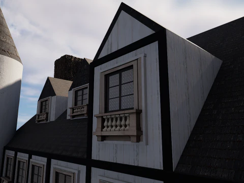 Mega Highly Detailed Castle-Mansion 4K 3D Model