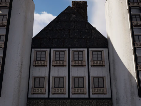 Mega Highly Detailed Castle-Mansion 4K 3D Model