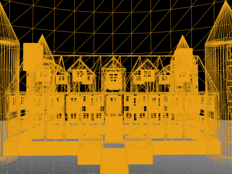 Mega Highly Detailed Castle-Mansion 4K 3D 모델