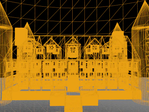 Mega Highly Detailed Castle-Mansion 4K 3D Model