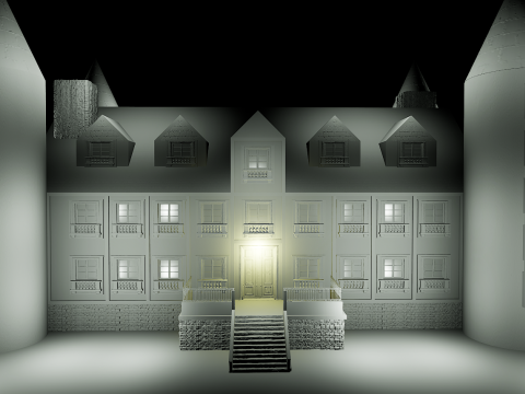 Mega Highly Detailed Castle-Mansion 4K 3D 모델