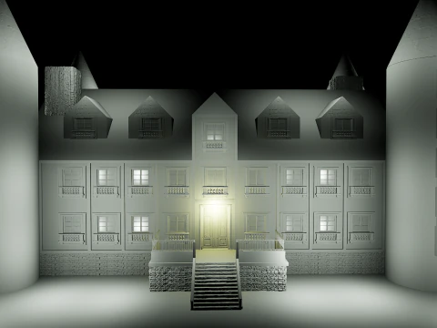 Mega Highly Detailed Castle-Mansion 4K 3D Model