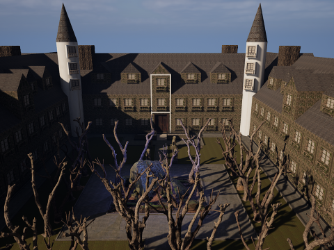 Mega Castle-Mansion with Garden 4K Modello 3D