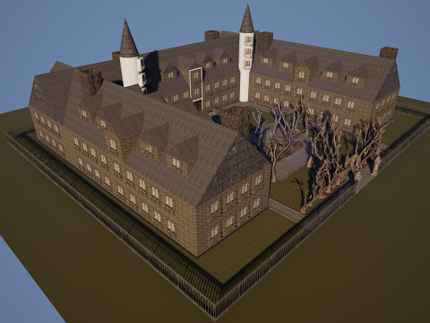 Mega Castle-Mansion with Garden 4K Modello 3D