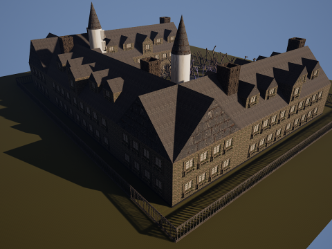 Mega Castle-Mansion with Garden 4K Modello 3D