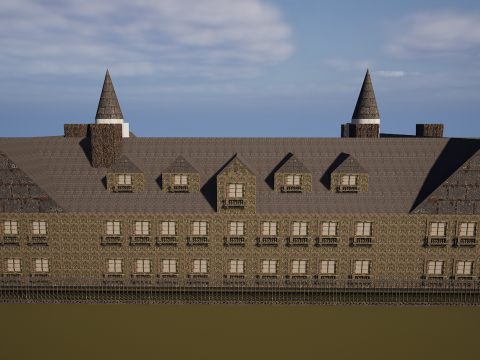 Mega Castle-Mansion with Garden 4K Modello 3D