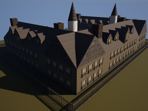 Mega Castle-Mansion with Garden 4K Modello 3D