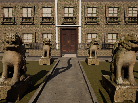 Mega Castle-Mansion with Garden 4K Modello 3D