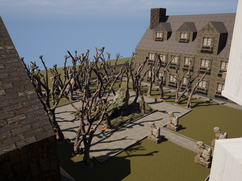 Mega Castle-Mansion with Garden 4K Modello 3D