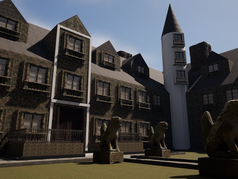 Mega Castle-Mansion with Garden 4K Modello 3D