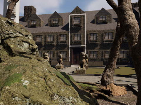 Mega Castle-Mansion with Garden 4K Modello 3D