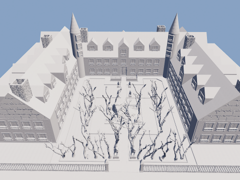 Mega Castle-Mansion with Garden 4K Modello 3D