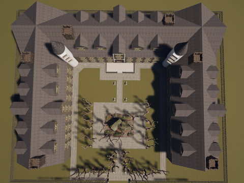 Mega Castle-Mansion with Garden 4K Modello 3D