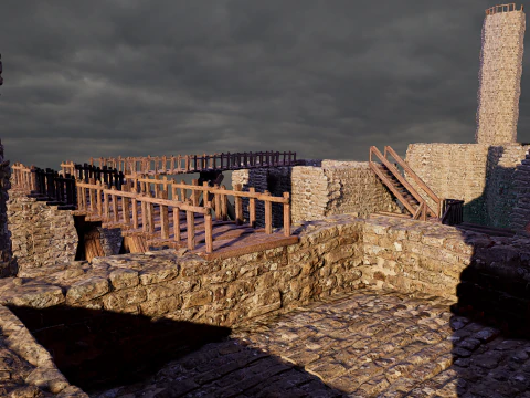 Ancient Fantasy Temple Ruins 4K 3D Model