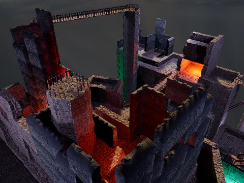 Ancient Fantasy Temple Ruins 4K 3D Model