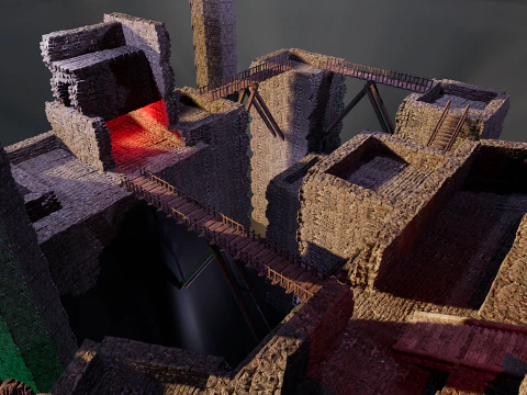 Ancient Fantasy Temple Ruins 4K 3D Model