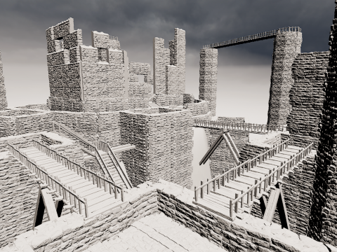 Ancient Fantasy Temple Ruins 4K 3D मॉडल