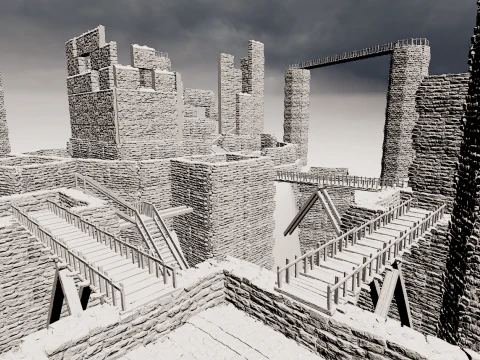 Ancient Fantasy Temple Ruins 4K 3D Model