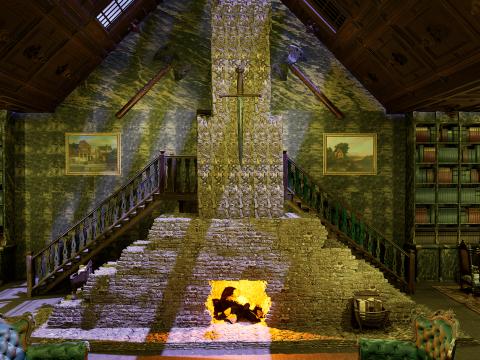 Cozy Victorian Fantasy Hall 3D Model