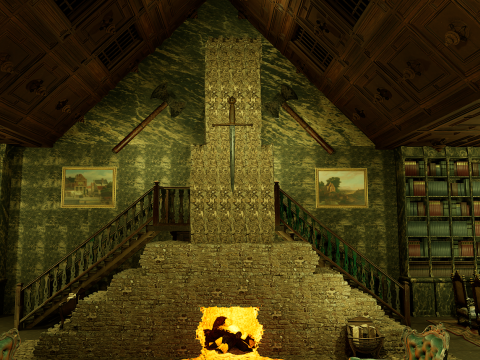 Cozy Victorian Fantasy Hall 3D Model