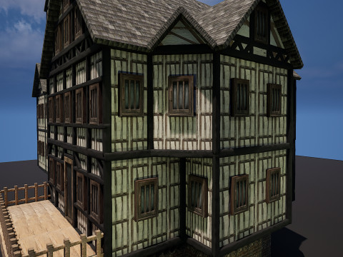 Fantasy Medieval Village Houses Highly Detailed 3D 模型