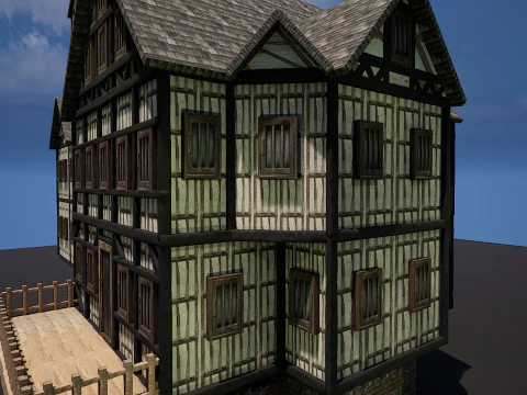 Fantasy Medieval Village Houses Highly Detailed 3D Model