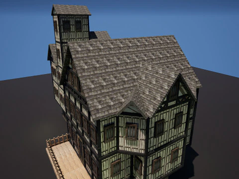 Fantasy Medieval Village Houses Highly Detailed 3D Model
