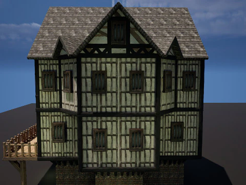 Fantasy Medieval Village Houses Highly Detailed 3D Model