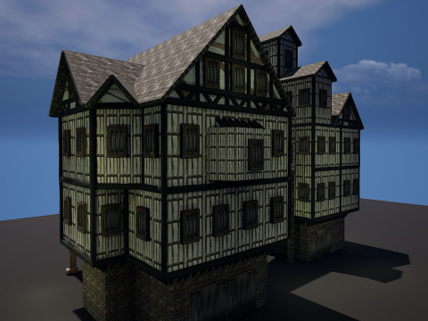 Fantasy Medieval Village Houses Highly Detailed 3D 模型